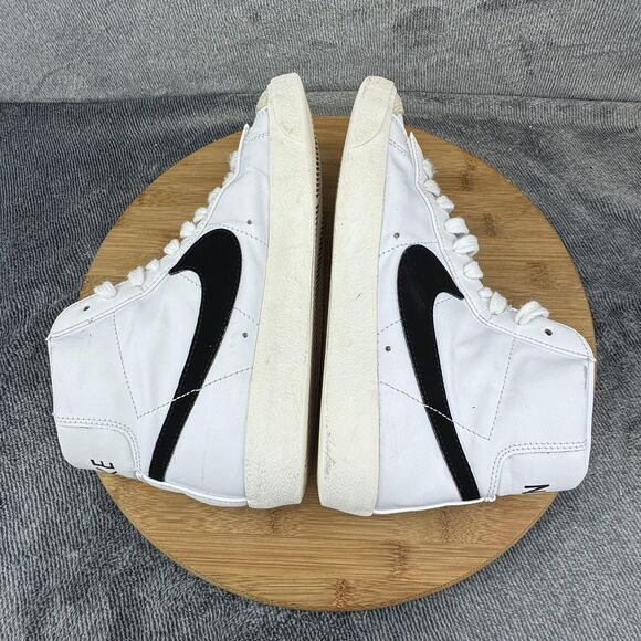 Nike Blazer Mid '77 Shoes Womens Size 7 White Black Leather High Top CZ1055-100 - Picture 6 of 9